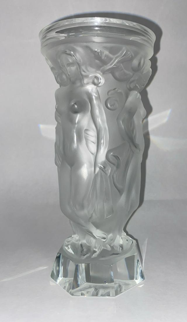 Vintage Czech Crystal 8" Figural Footed Vase (1 of 6)