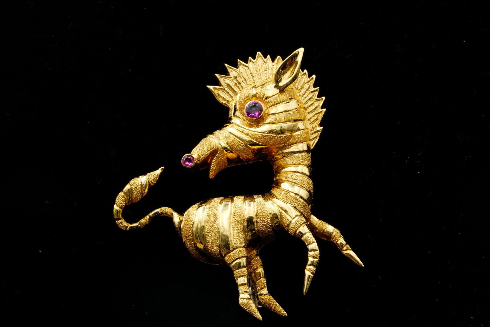 Cartier Vintage 18K Zebra Brooch W/Ruby Accents (1 of 6)