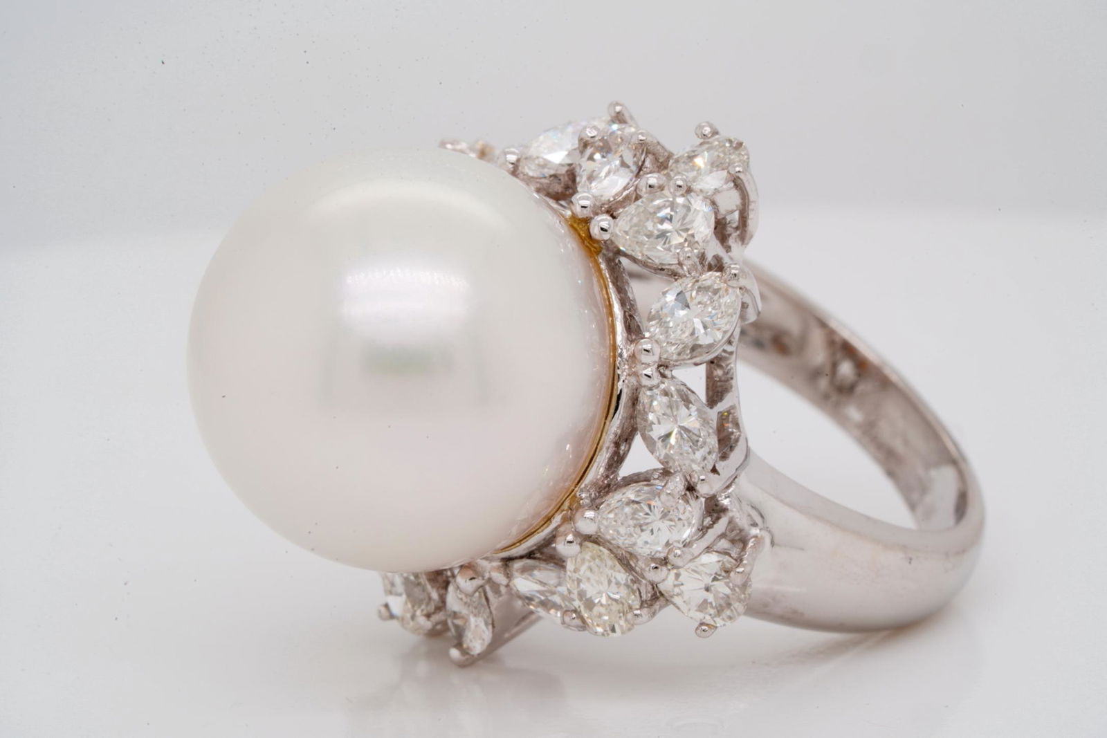 16.3mm South Sea Pearl, 2.80ctw Diamond Platinum Ring (1 of 7)