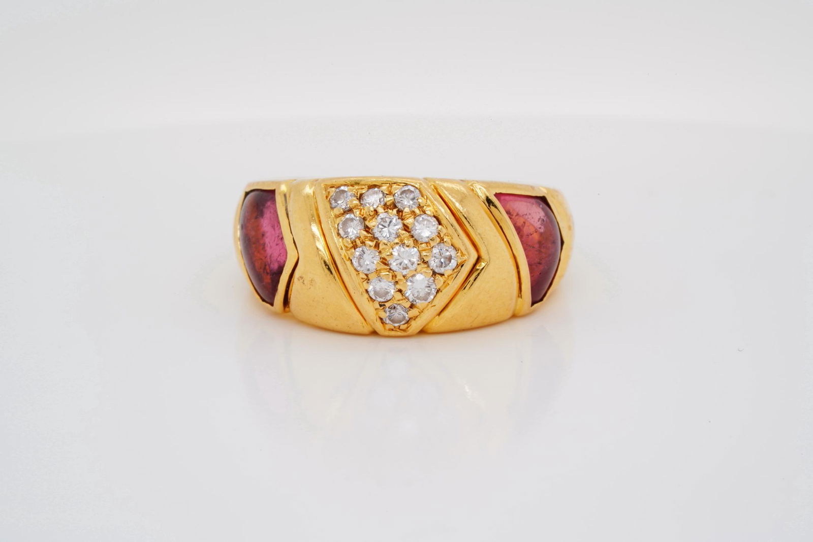 Bvlgari 0.30ctw Diamond, Pink Tourmaline 18K Ring (1 of 7)