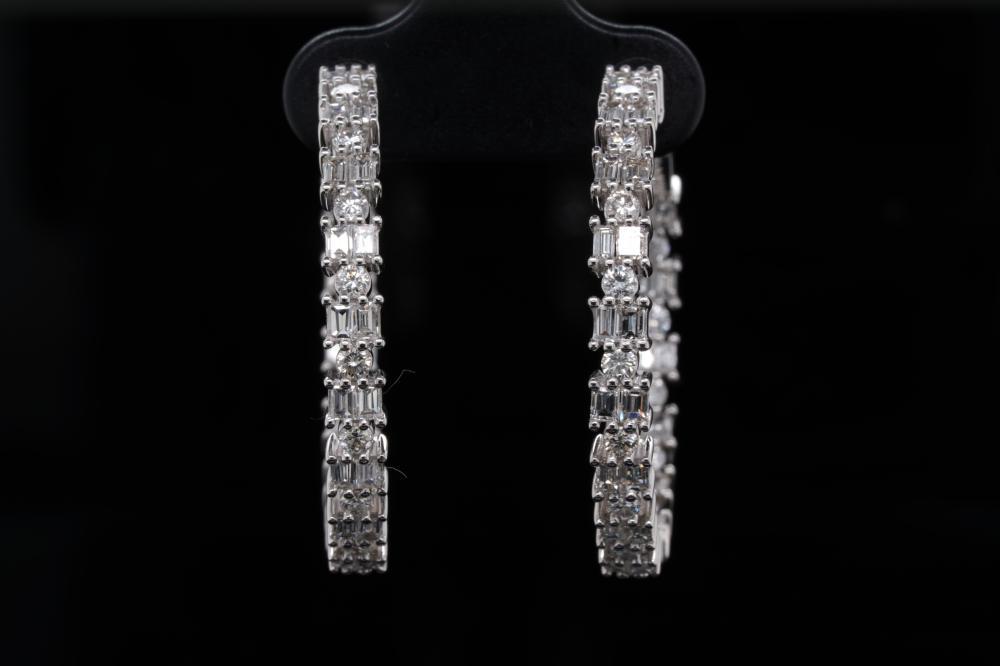 Odelia 3.00ctw VS2-SI1/G-H Diamond 18K Hoop Earrings (1 of 6)