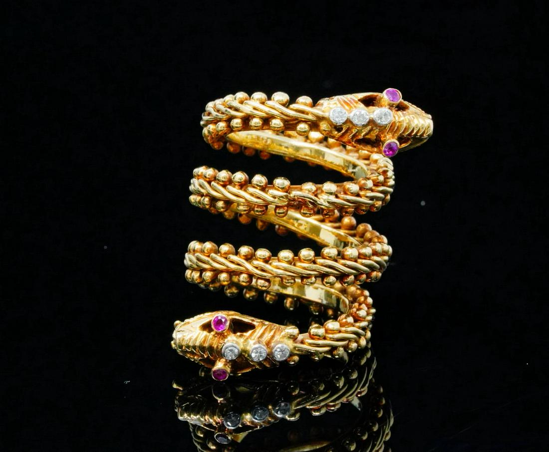 Ilias Lalaounis 18K Yellow Gold Serpent Wrap Ring (1 of 8)