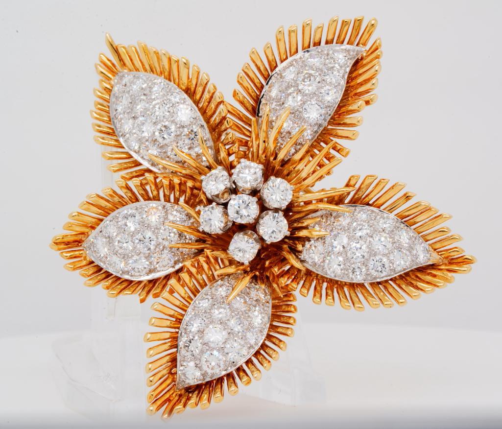 David Webb 8.00ctw Diamond Platinum/18K Brooch (1 of 6)