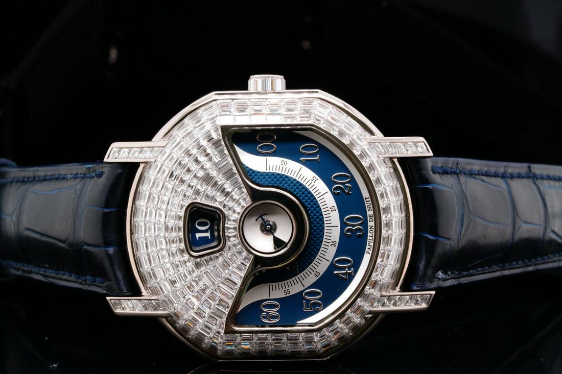 Daniel Roth Piece Unique VVS Diamond & 18K 43mm Watch: Daniel Roth Piece Unique VVS Diamond & Solid 18K White Gold 43mm One of a Kind Automatic Watch W/Blue Alligator Band (Comes W/Box) - This one of a kind timepiece was hand crafted by arguably one of th