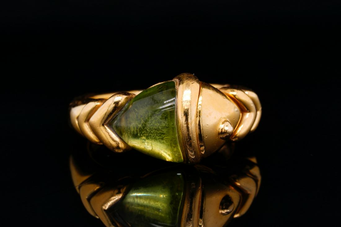 Bvlgari Naturalia Peridot 18K Yellow Gold Fish Ring (1 of 5)