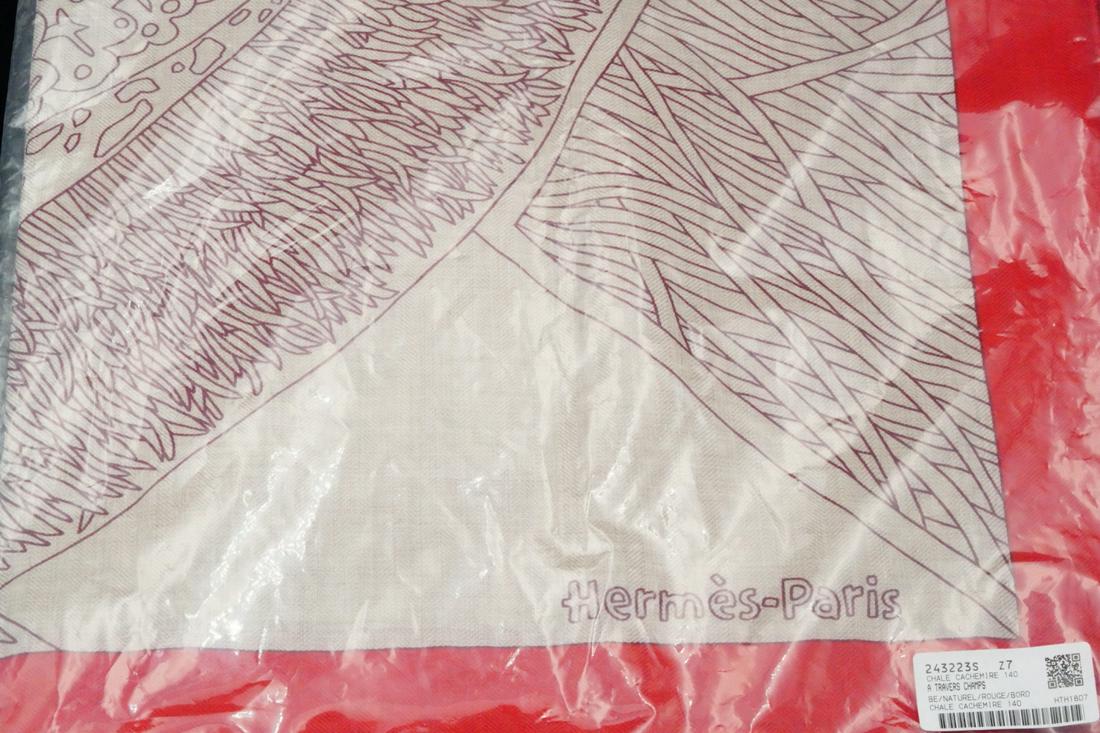 Hermes A Travers Champs Shawl 140 (70% Cashmere) (1 of 3)