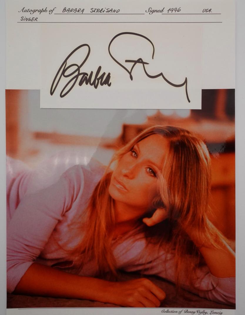 Barbra Streisand Autographed Card W/Photo & COA (1 of 4)