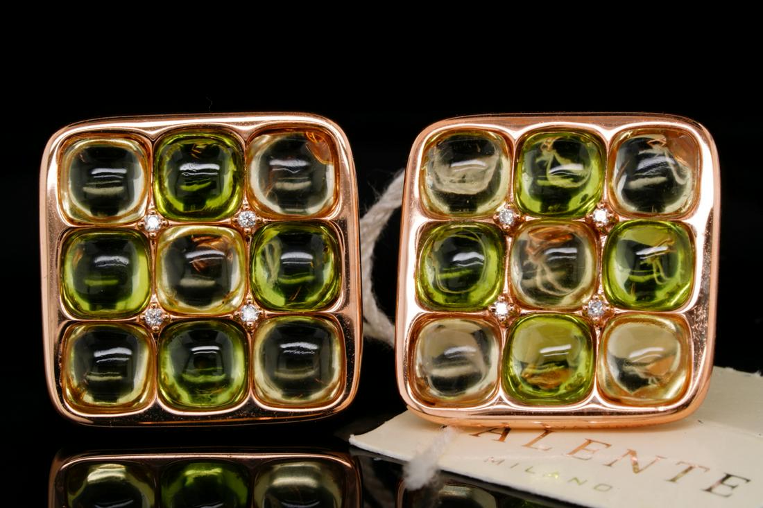 Valente 17.00ctw Green Quartz & 18K Earrings (1 of 4)