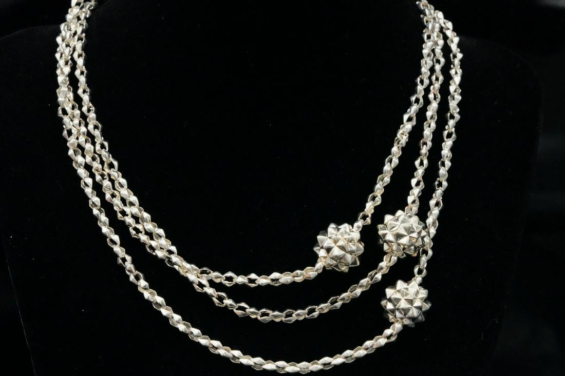 Stephen Webster Sterling Silver Superstud Necklace: Stephen Webster Solid Sterling Silver 48" Superstud 6-Ball Necklace - This necklace from Stephen Webster's Superstud collection is crafted of solid sterling silver. This 6-ball necklace measures 48" i