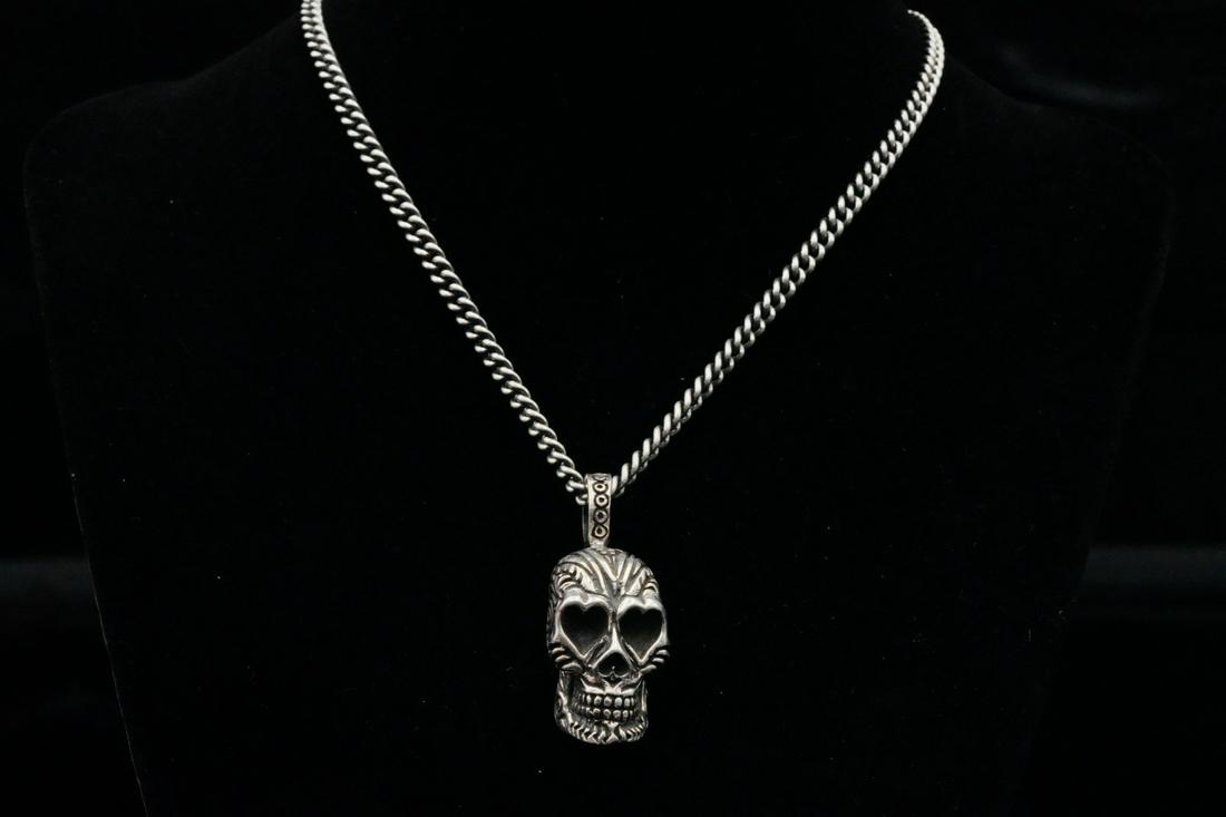 King Baby Sterling Day of the Dead Skull Necklace (1 of 6)