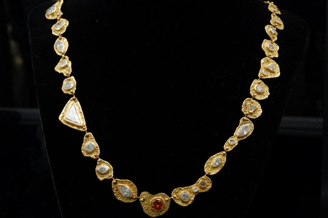20.00ctw Diamond, 1.00ct Citrine & 18K Necklace (1 of 8)