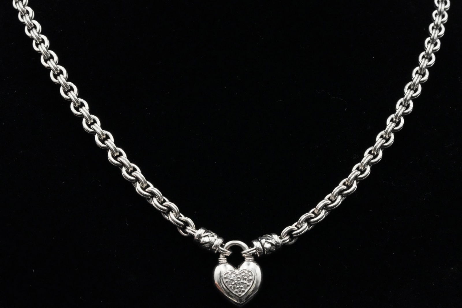 Scott Kay Sterling Silver 18" Heart Lock Necklace (1 of 4)