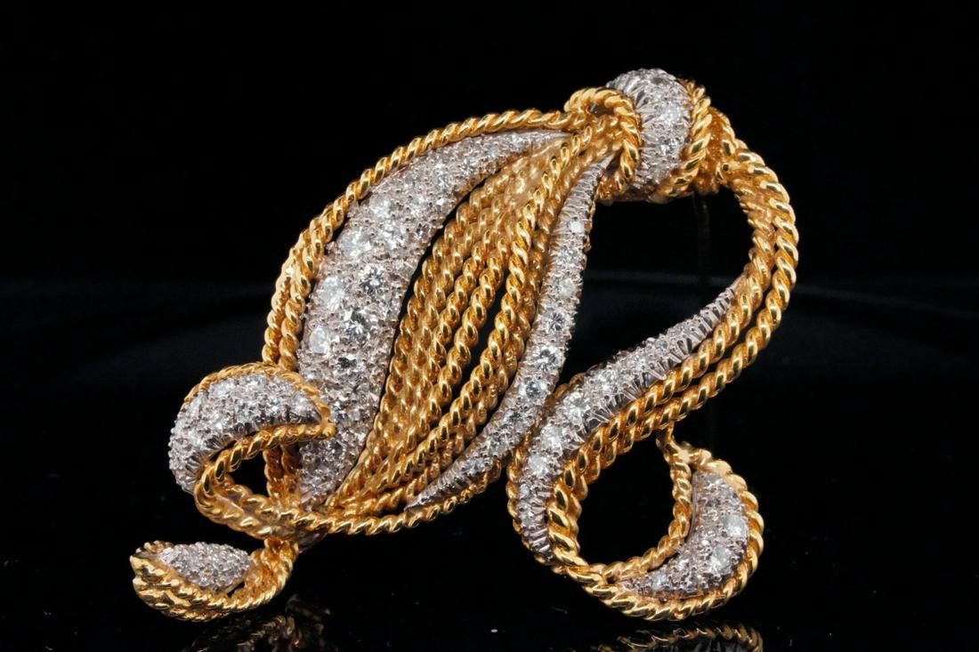 Ornata 2.00ctw SI1-SI2/G-H Diamond and 18K Brooch (1 of 5)