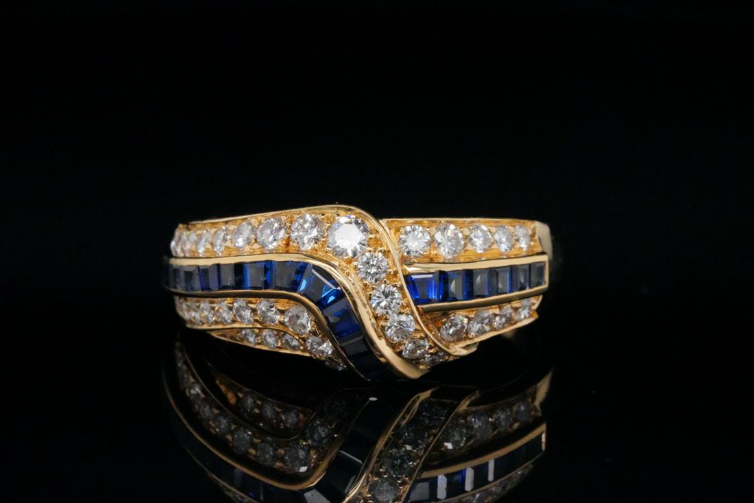 Boucheron 1.80ctw Diamond & Blue Sapphire 18K Ring (1 of 7)