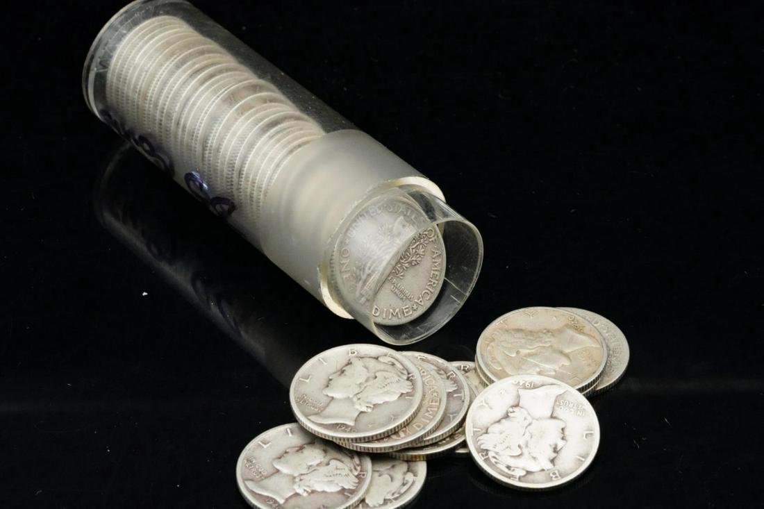 (50) Unsearched 1940s Mercury Dimes (90% Silver) (1 of 3)
