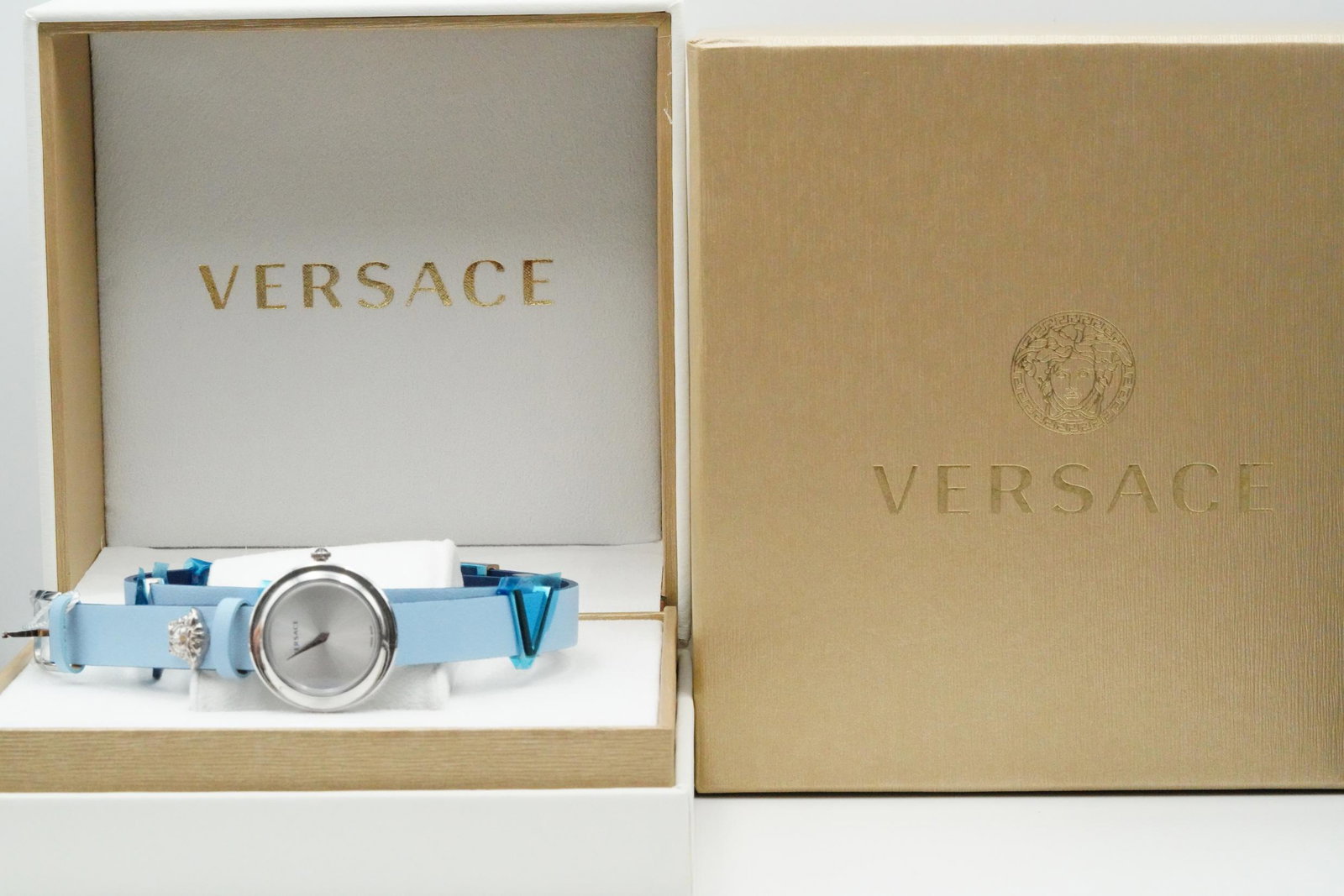 Versace V-Flare 28mm Blue Leather Wrap Watch (1 of 5)