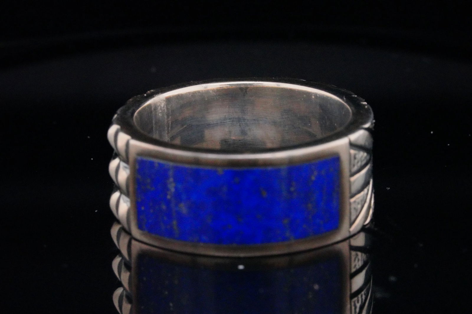 Stephen Webster Lapis & Sterling Silver Ring: Stephen Webster Alchemy in the UK Lapis and Sterling Silver Union Jack Ring - This Union Jack ring from Stephen Webster's Alchemy in the UK collection is made of solid sterling silver and has studded