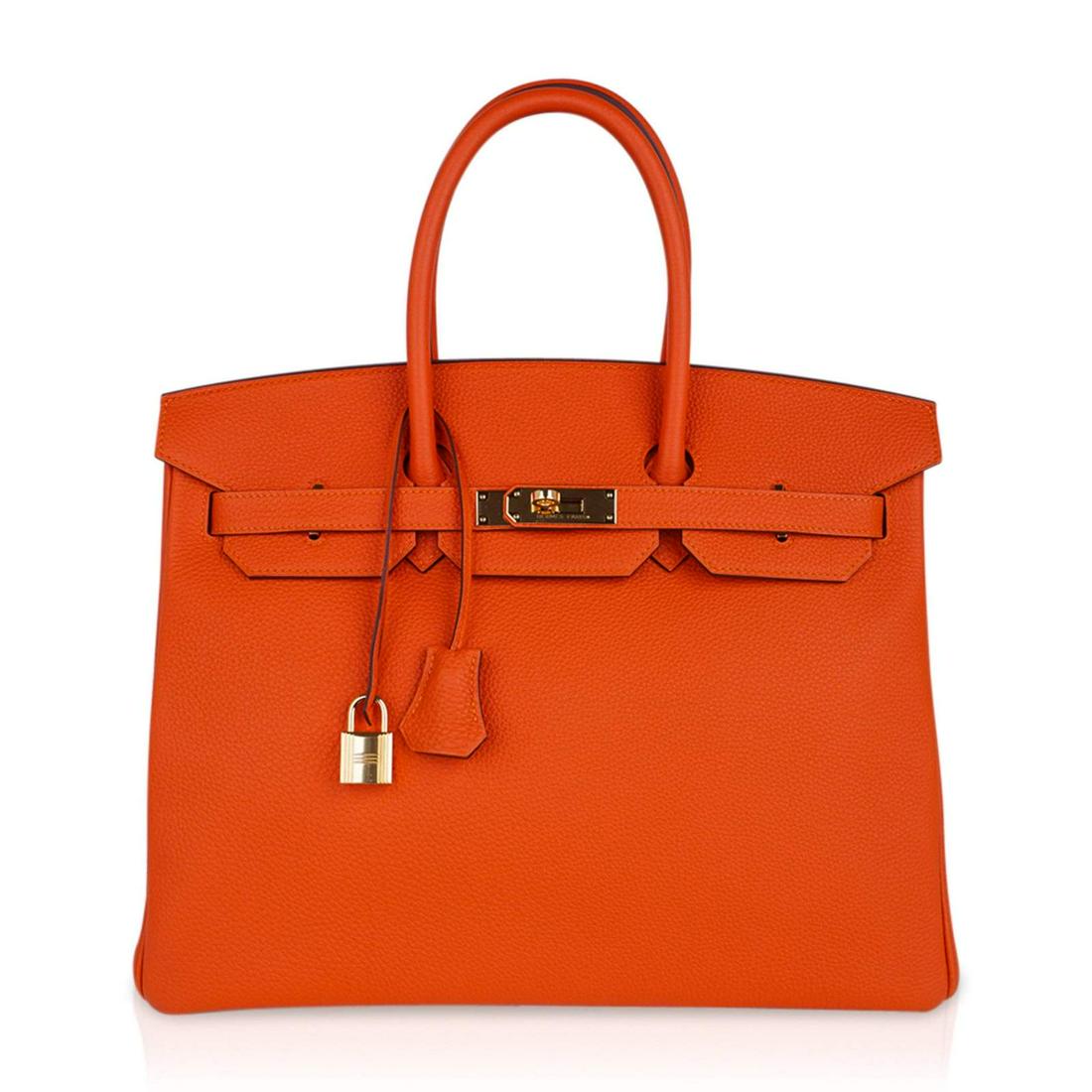Hermes Feu Orange Togo Leather Birkin 35 GHW (1 of 10)