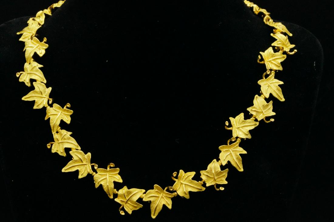Tiffany & Co. 18K Yellow Gold 16" Leaf Necklace (1 of 7)