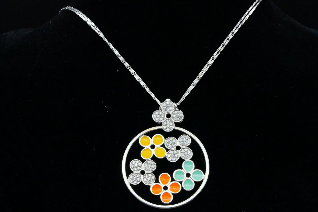 Roberto Coin 0.75ctw Diamond, Enamel & 18K Necklace (1 of 4)
