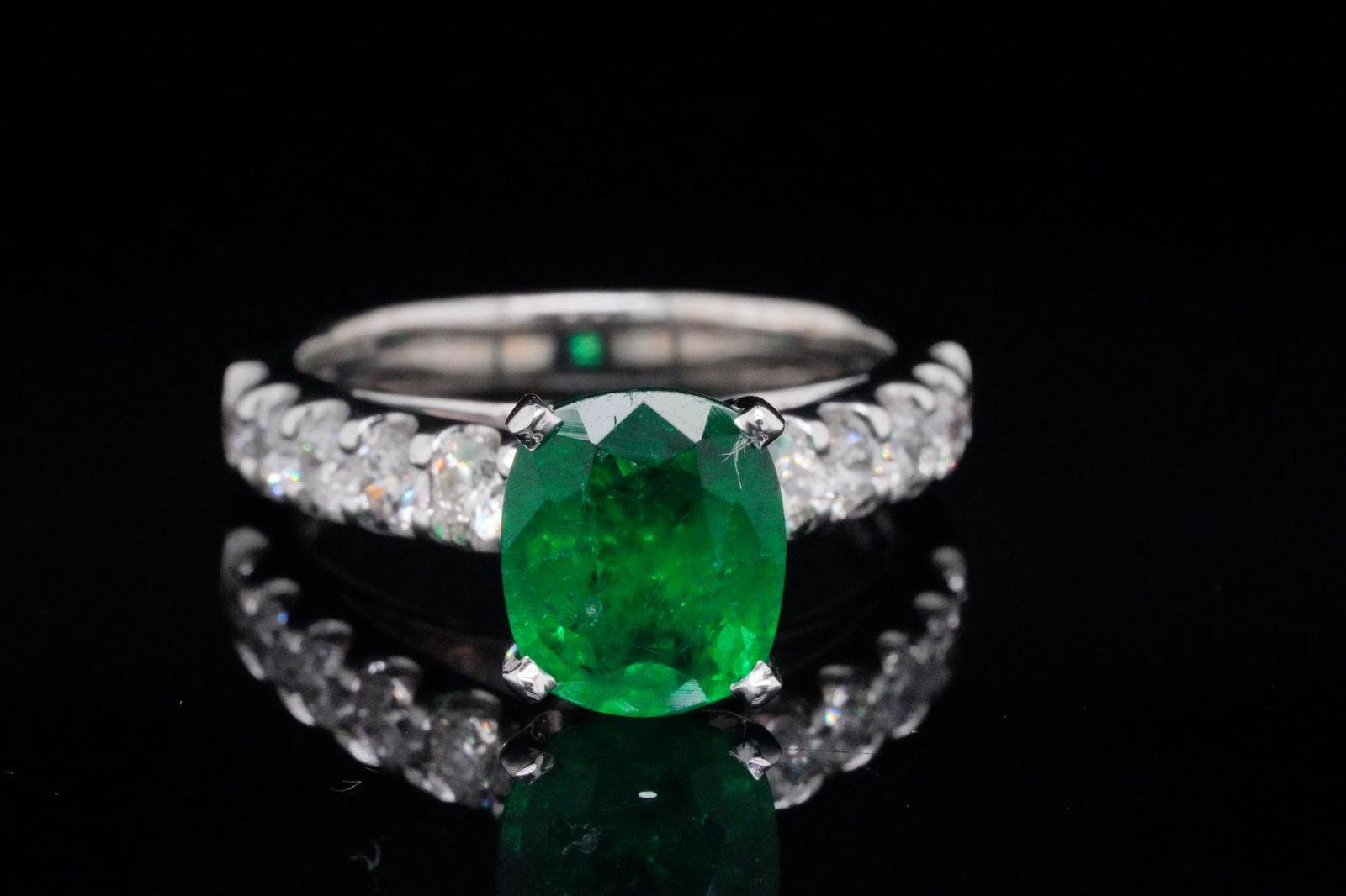 1.75ct Emerald, 1.10ctw Diamond and 14K Ring (1 of 6)
