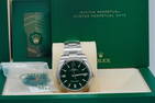 Rolex Oyster Perpetual 41mm Watch W/Anniv Green Dial