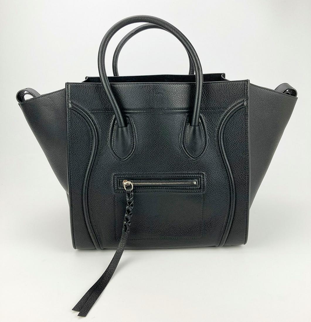 Celine Medium Black Leather Phantom Luggage Tote (1 of 8)