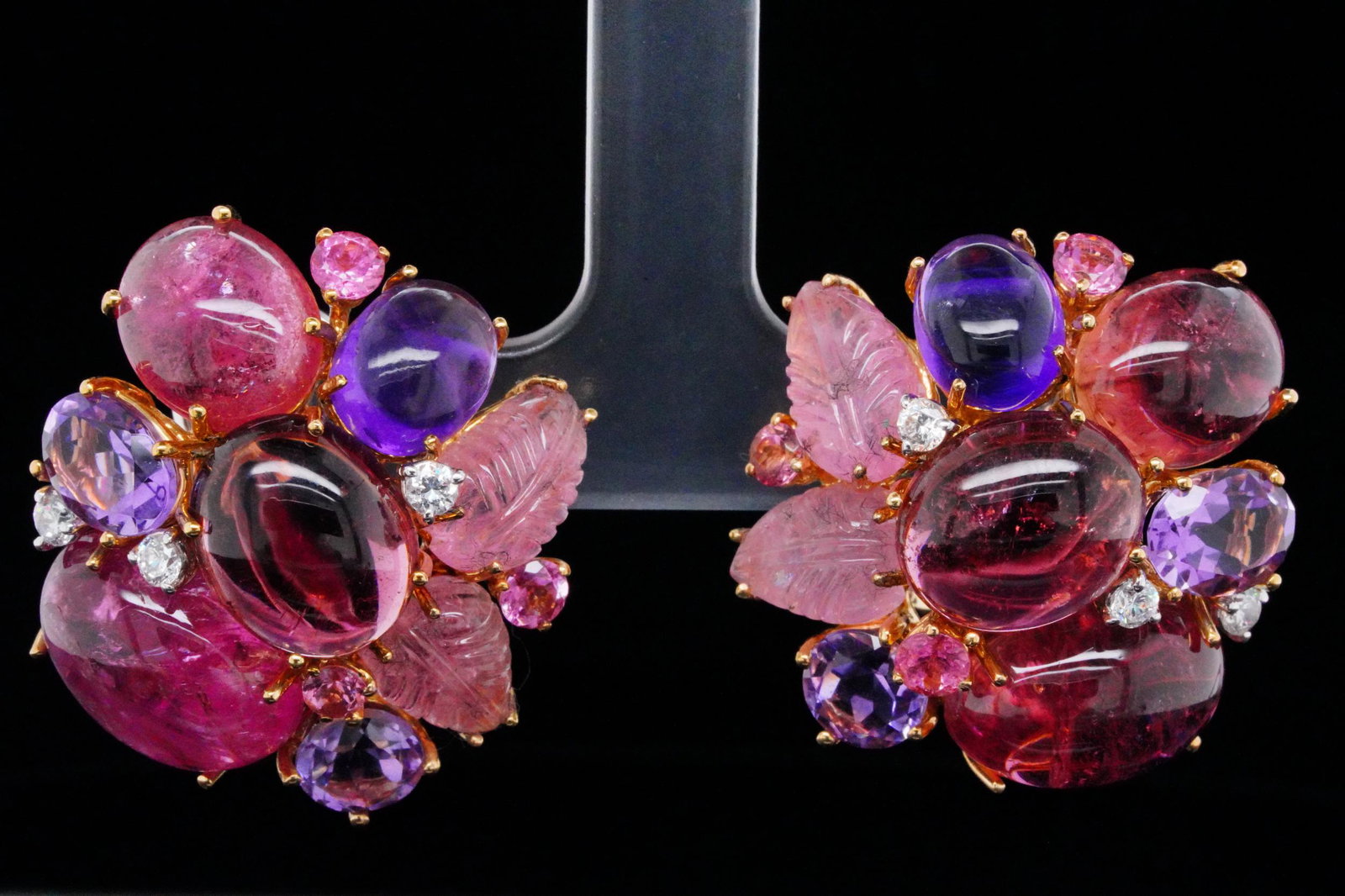28.00ctw Multi-Gemstone, 0.40ctw Diamond 18K Earrings (1 of 6)