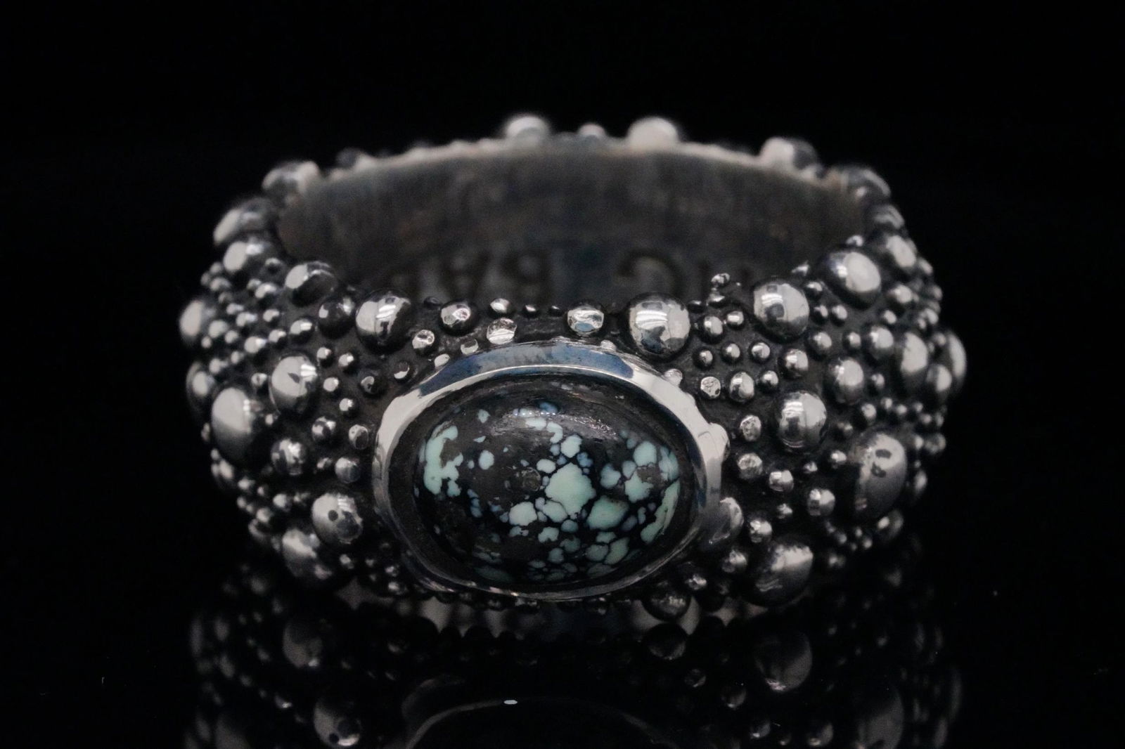 King Baby 9.5mm Turquoise & Sterling Silver Ring (1 of 5)