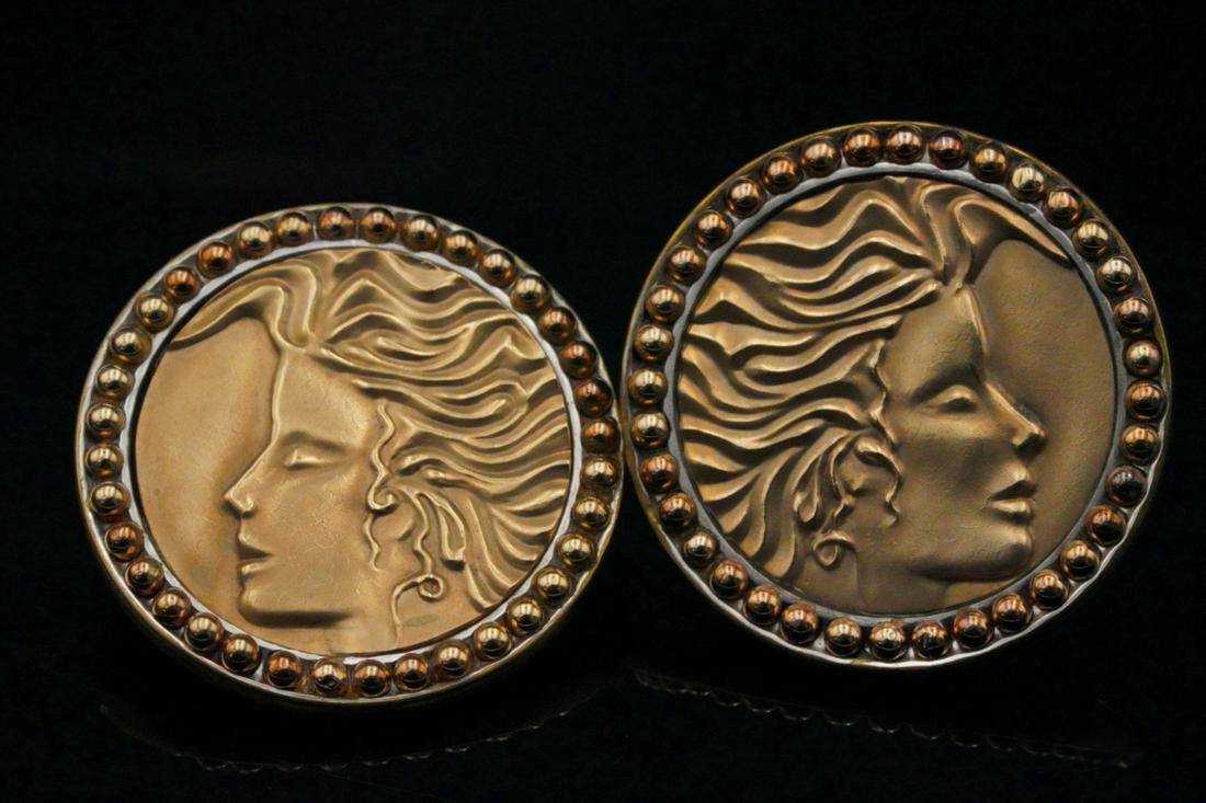 Erte 14K Yellow Gold/Sterling Silver Earrings #1/250 (1 of 4)