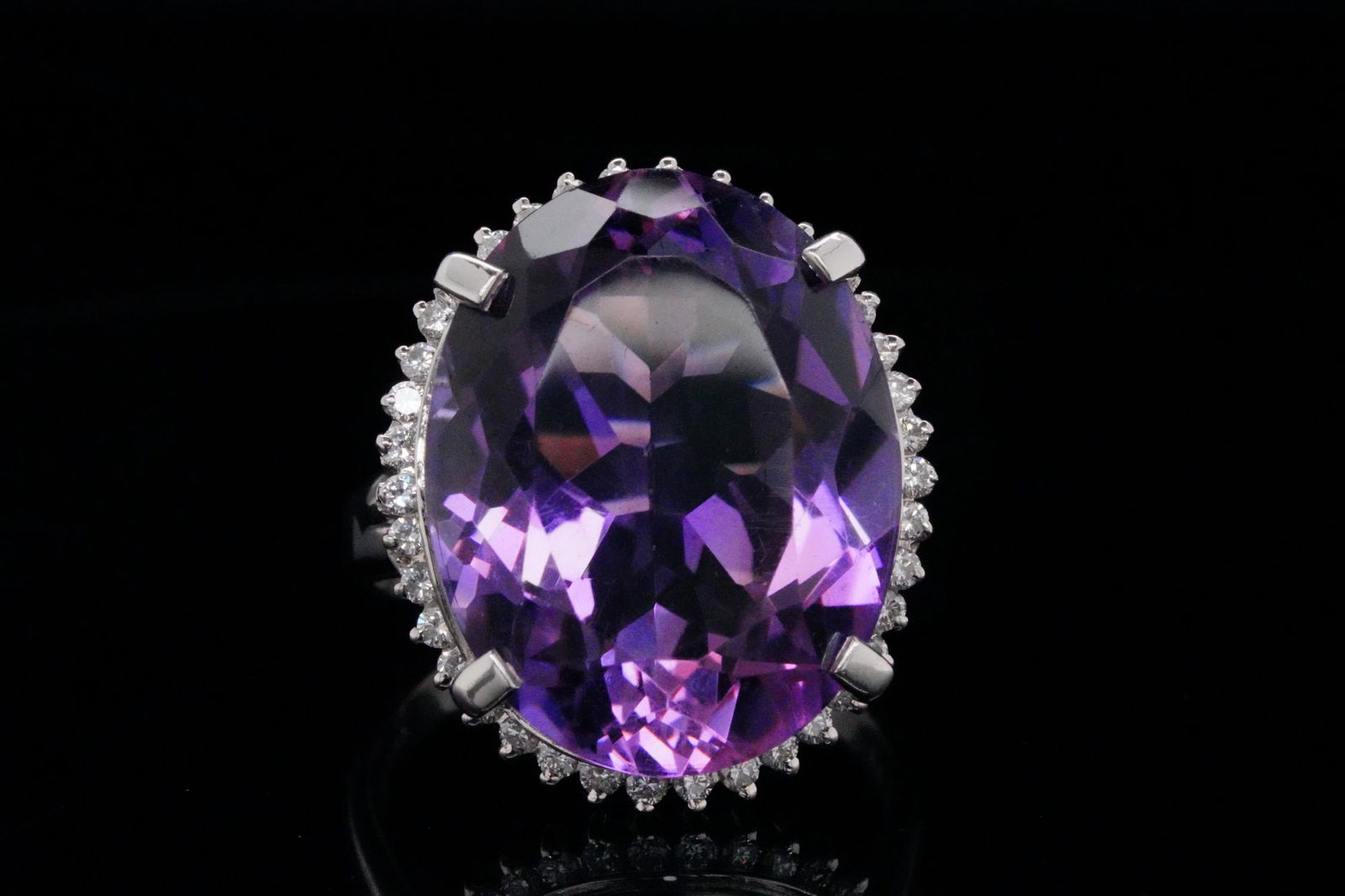 18.95ct Amethyst, 0.50ctw Diamond and Platinum Ring (1 of 8)
