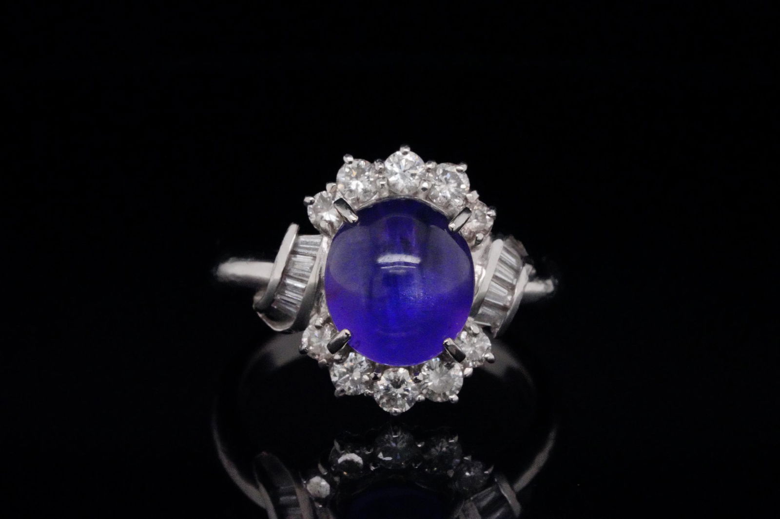 5.10ct Purple Sapphire, 0.65ctw Diamond Platinum Ring (1 of 6)