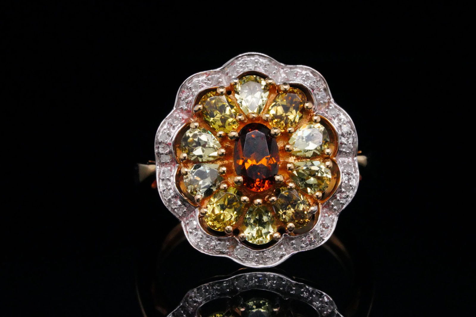 2.50ctw Multi-Color Tourmaline and 14K Ring W/Diamonds (1 of 6)