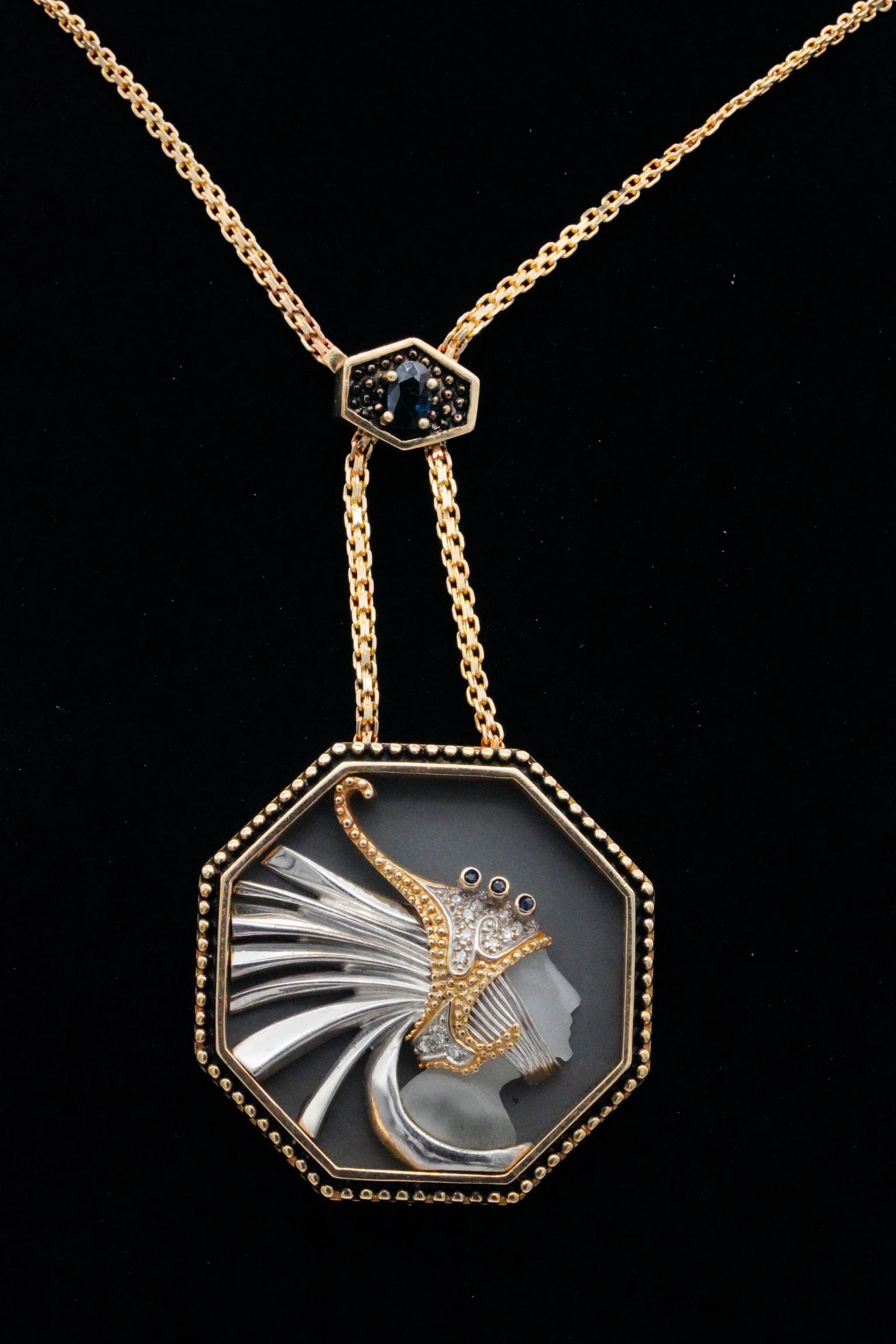 Erte "Fireflies" 14K and Sterling Necklace #133/250 (1 of 4)