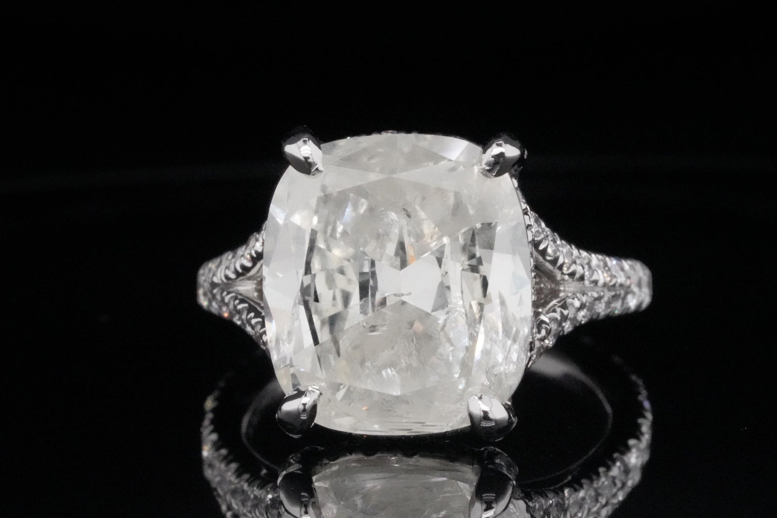 6.00ct Diamond in 0.60ctw Diamond and Platinum Ring (1 of 6)