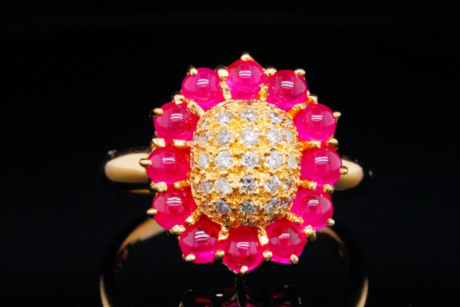 2.20ctw Ruby, 0.35ctw Diamond 18K Yellow Gold Ring (1 of 4)