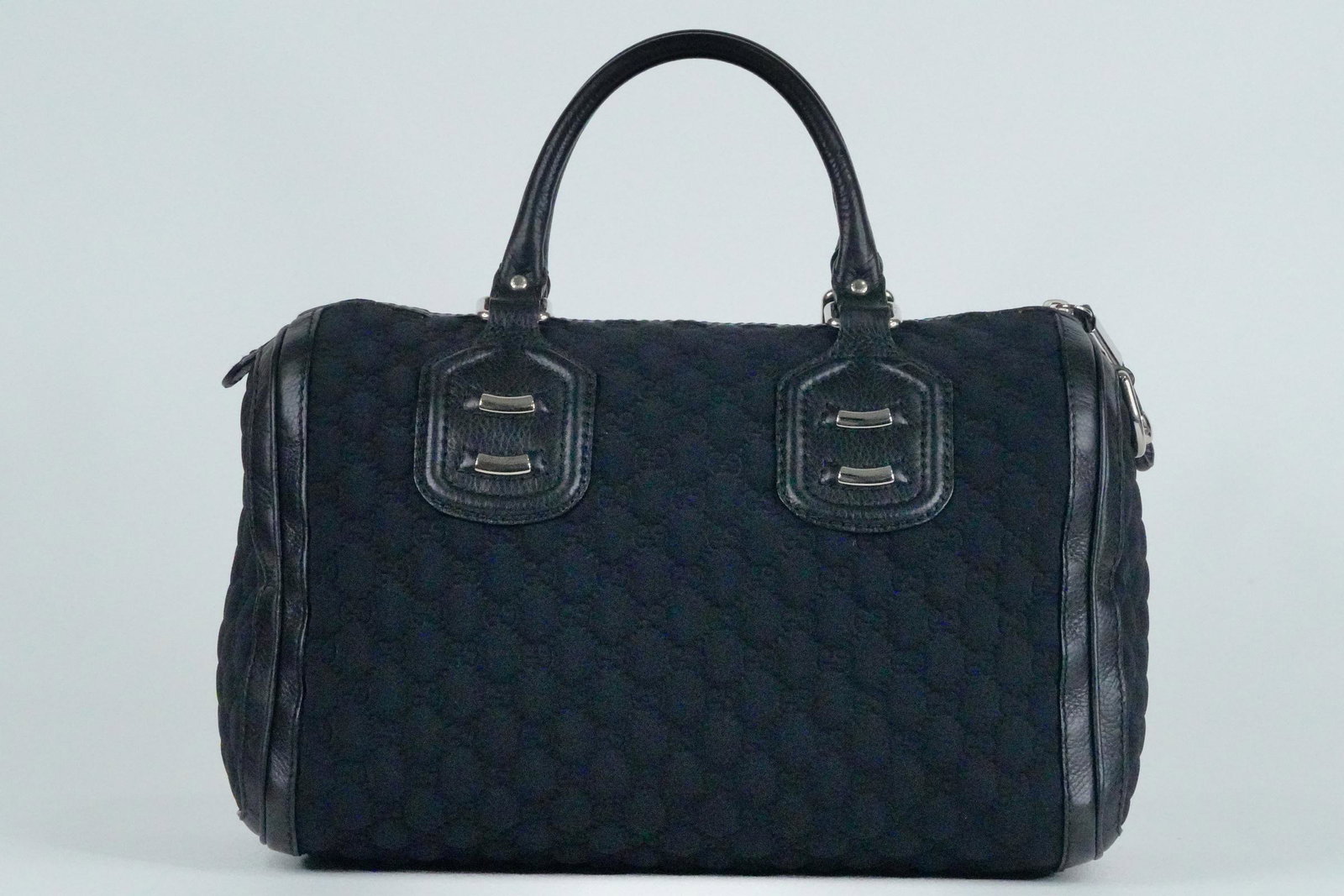 Gucci Black Guccissima Techno Neoprene Boston Handbag (1 of 8)