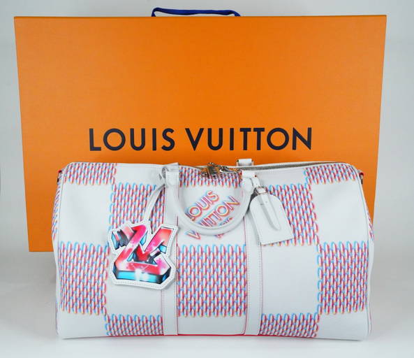 Louis Vuitton Keepall Bandouliere 50 with matted black and orange chain -  LOUIS VUITTON