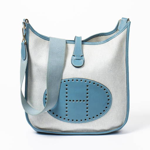 Hermes Blue Jean Togo Leather Evelyne III GM Bag Hermes