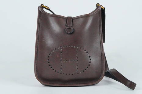 Hermes Brown Box Calf Evelyne TPM Shoulder Bag: Hermes Vintage Brown Box Calf Evelyne TPM Shoulder Bag - This Evelyne TPM shoulder bag from Hermes is crafted of rich brown box calf leather and would make a wonderful travel companion as it doesn't t