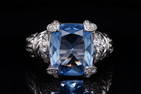 Judith Ripka 9.00ct Blue Quartz, Diamond & 18K Ring