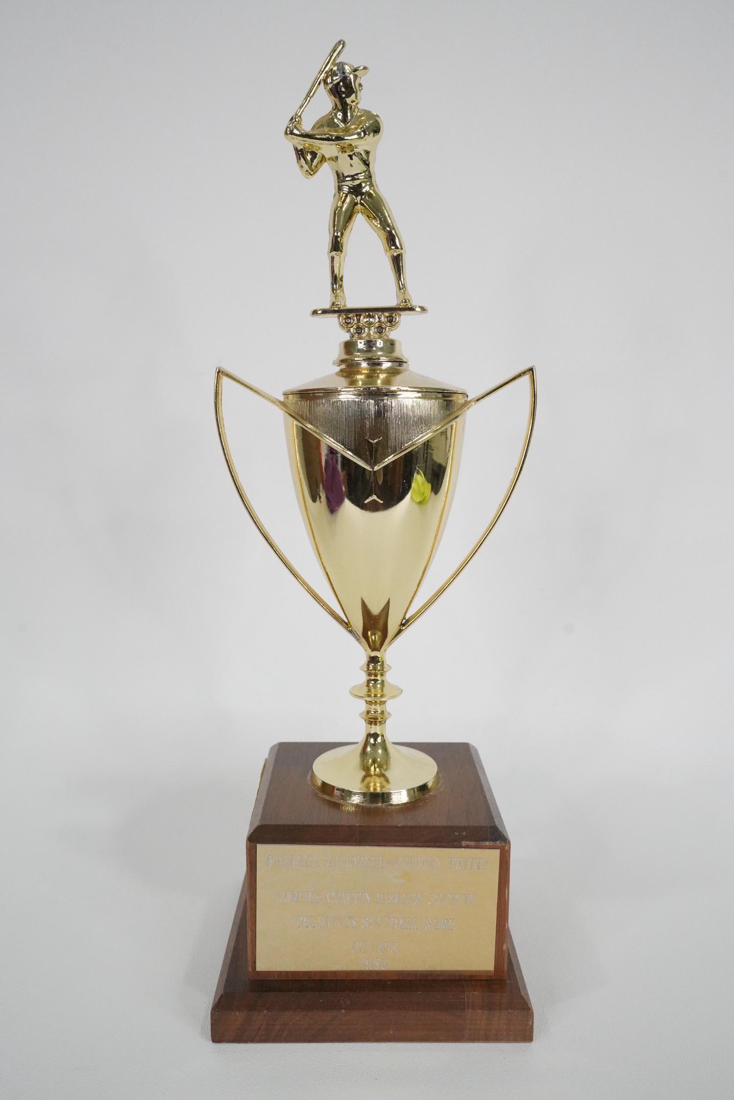 Conway Twitty 1980 Celebrity Softball Game Trophy W/COA (1 of 9)