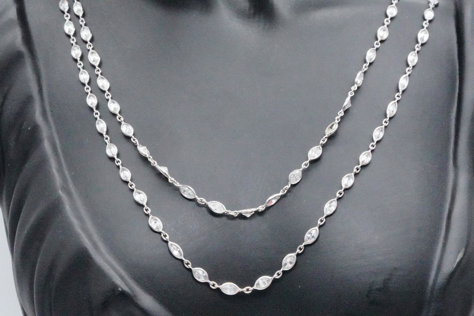 16.15ctw SI1-I1/G-H Diamond and Platinum 36" Necklace (1 of 5)