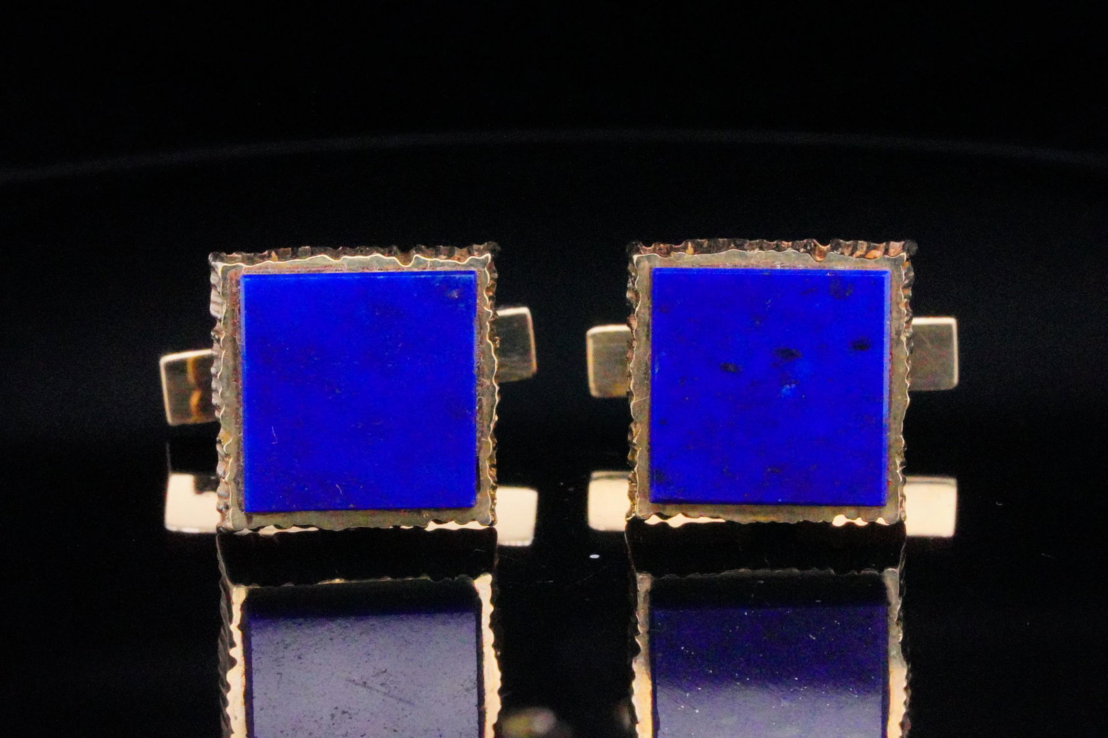Tiffany & Co. 11.5mm Lapis and 14K Vintage Cufflinks (1 of 7)