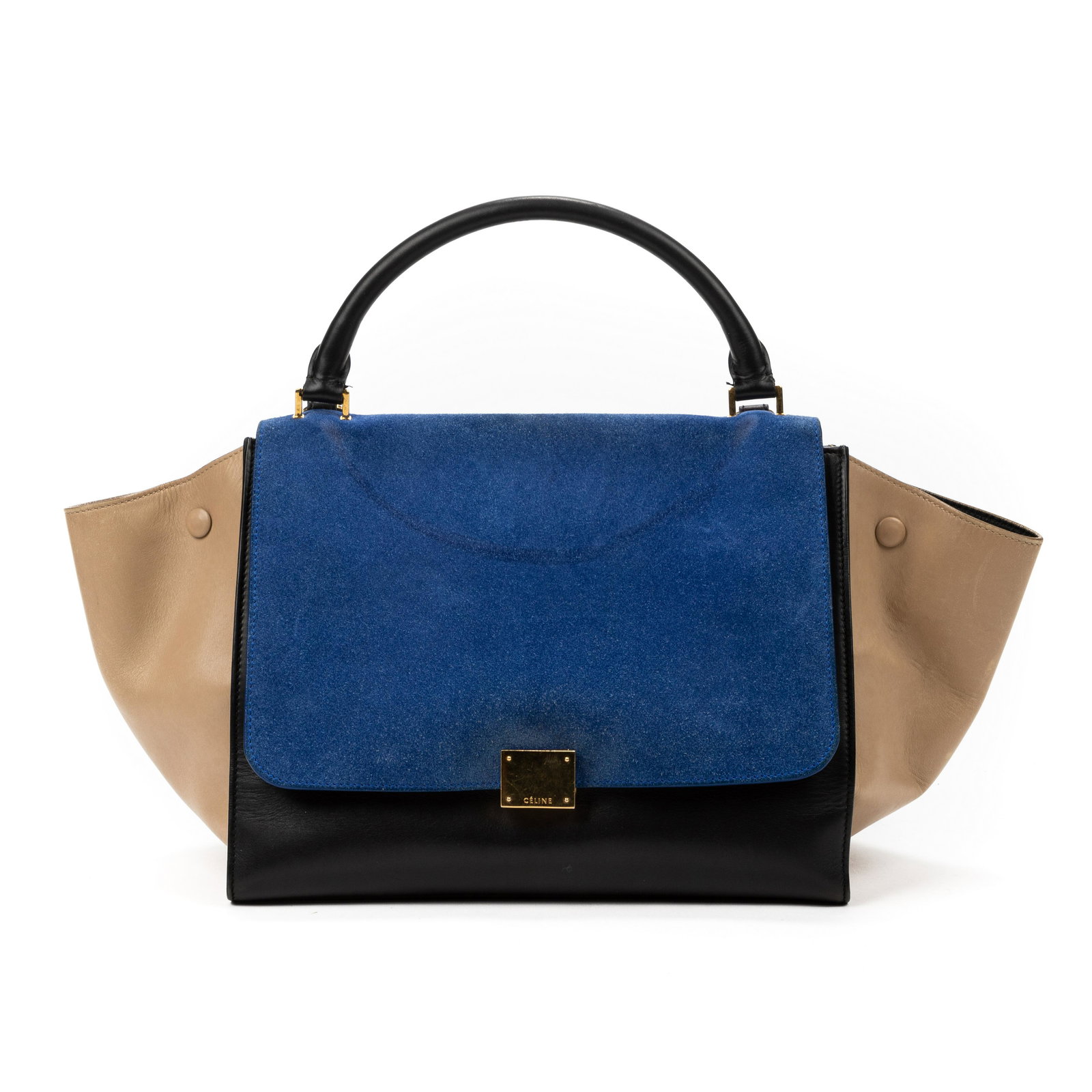 Celine Calfskin and Suede Trapeze Medium Shoulder Bag (1 of 8)