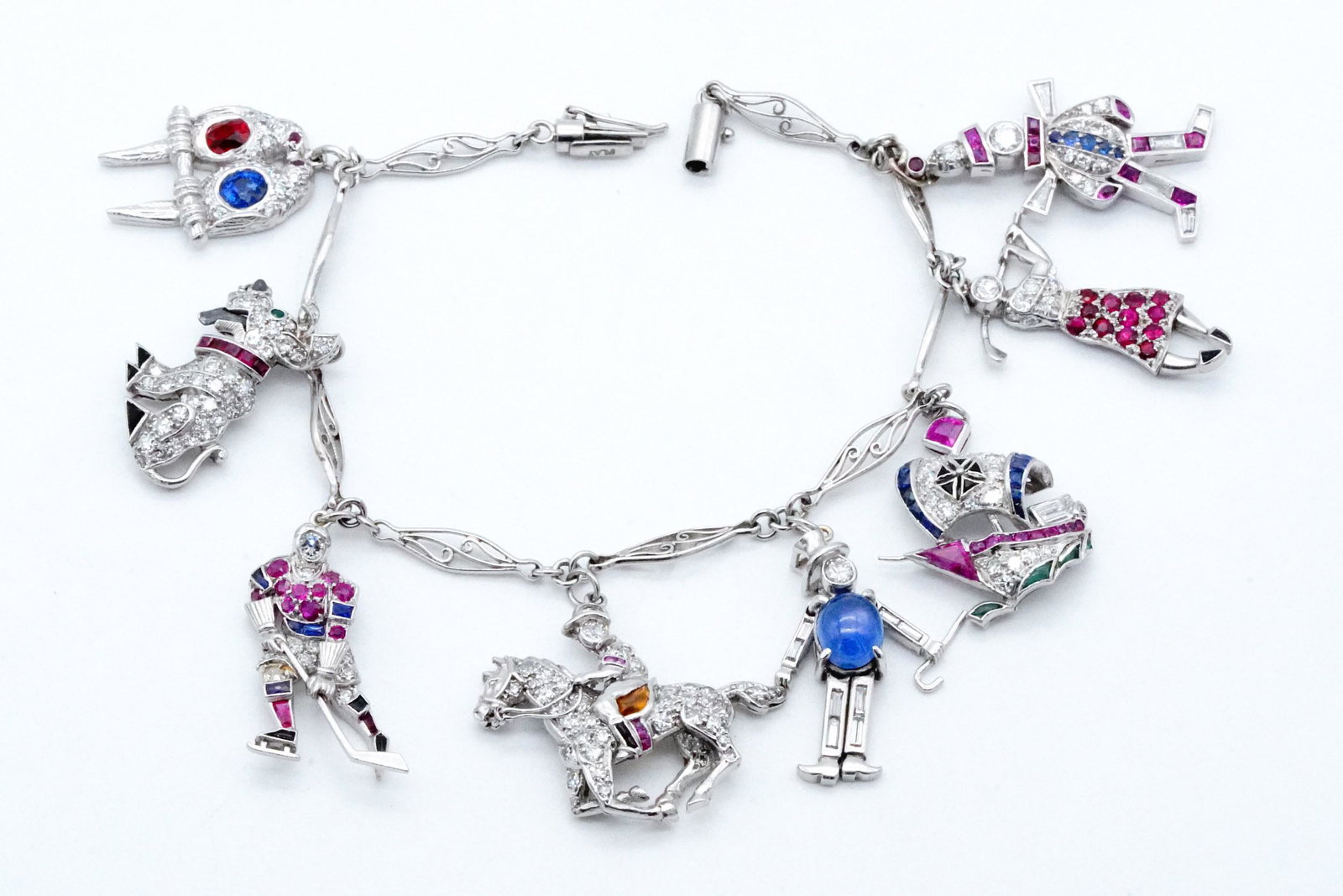 3.65ctw Diamond, 3.25ctw Multi-Gemstone Platinum Bracelet (1 of 6)