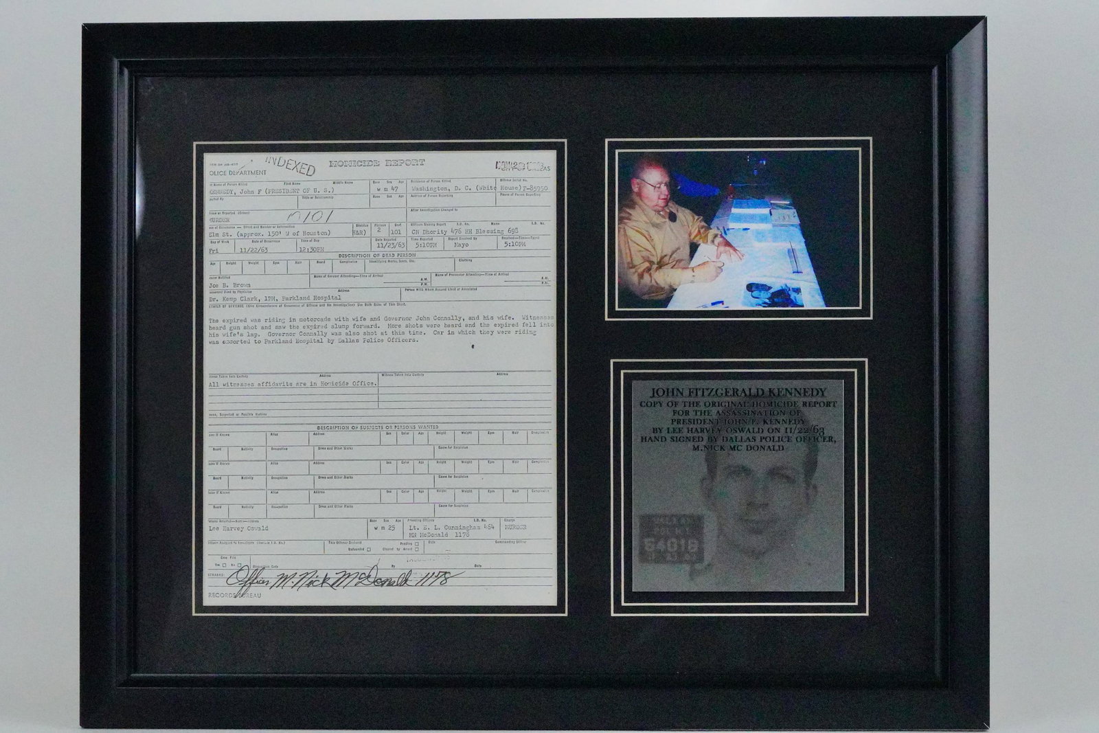 Officer-Signed JFK Assassination Homicide Report (1 of 6)