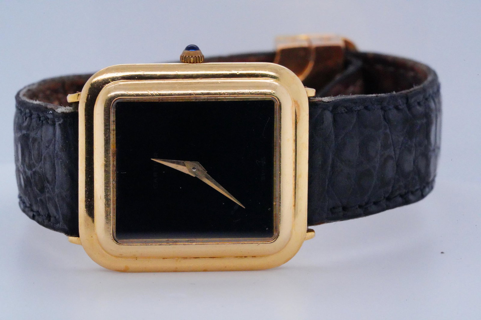 Cartier Vintage 28mm 18K Manual-Wind Watch W/Onyx Dial (1 of 5)