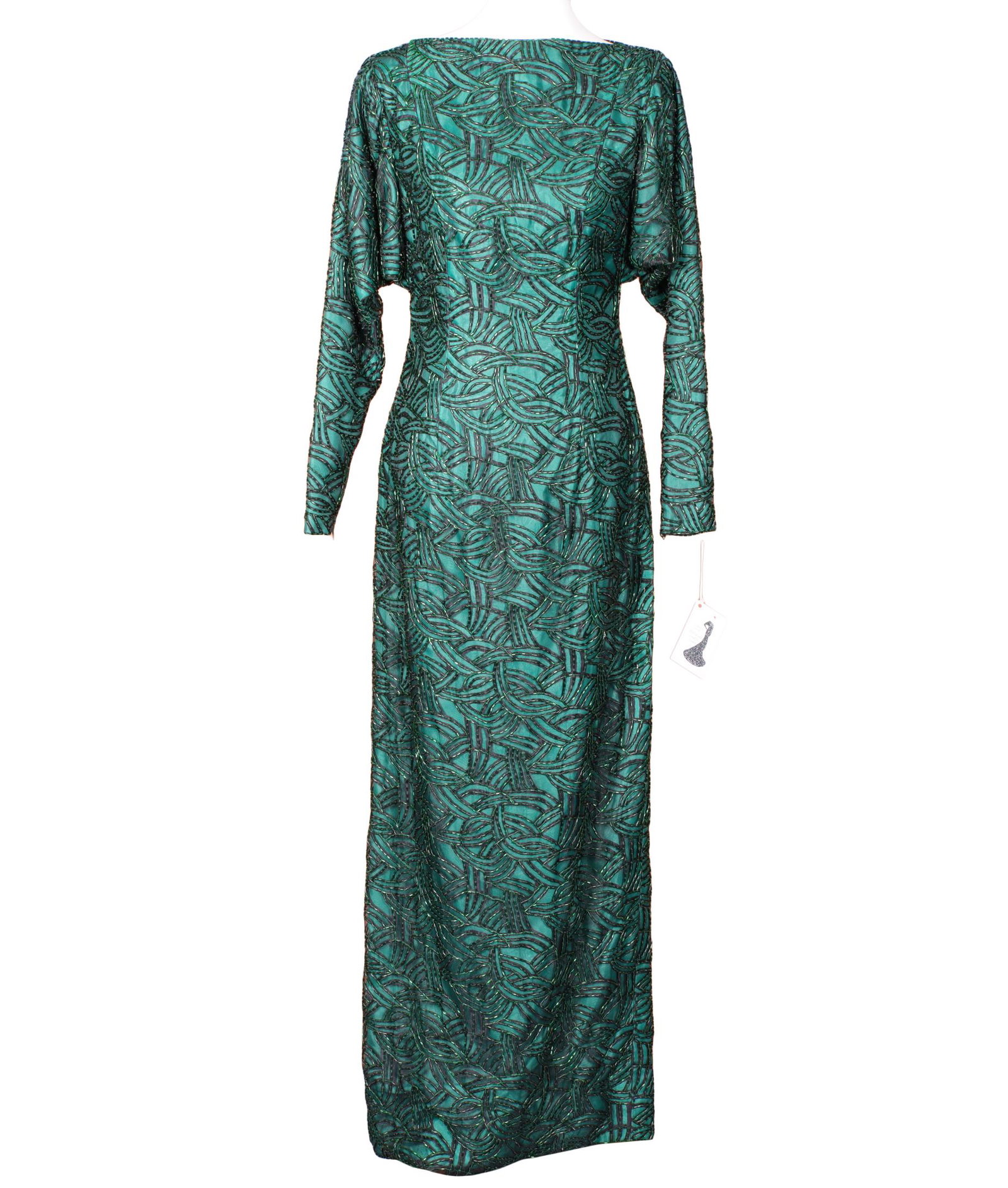 Jeran Designs Hand Beaded Jacquard Evening Gown (1 of 10)