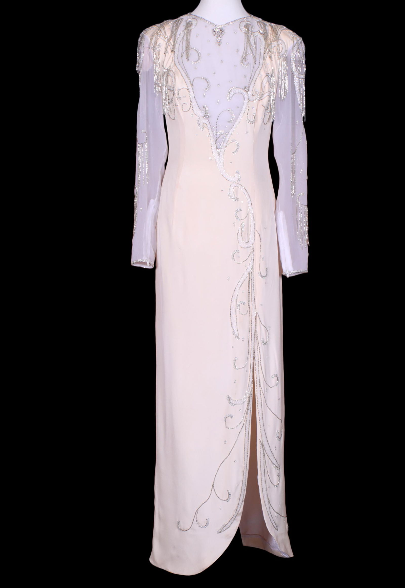 Jeran Designs Beaded 4-Ply Silk and Silk Chiffon Gown (1 of 10)